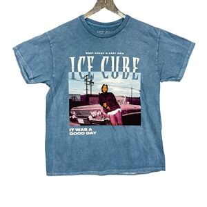 Ice Cube Tee Mens‎ Large Blue It Was A Good Day Graphic West Coast Rap Hip Hop